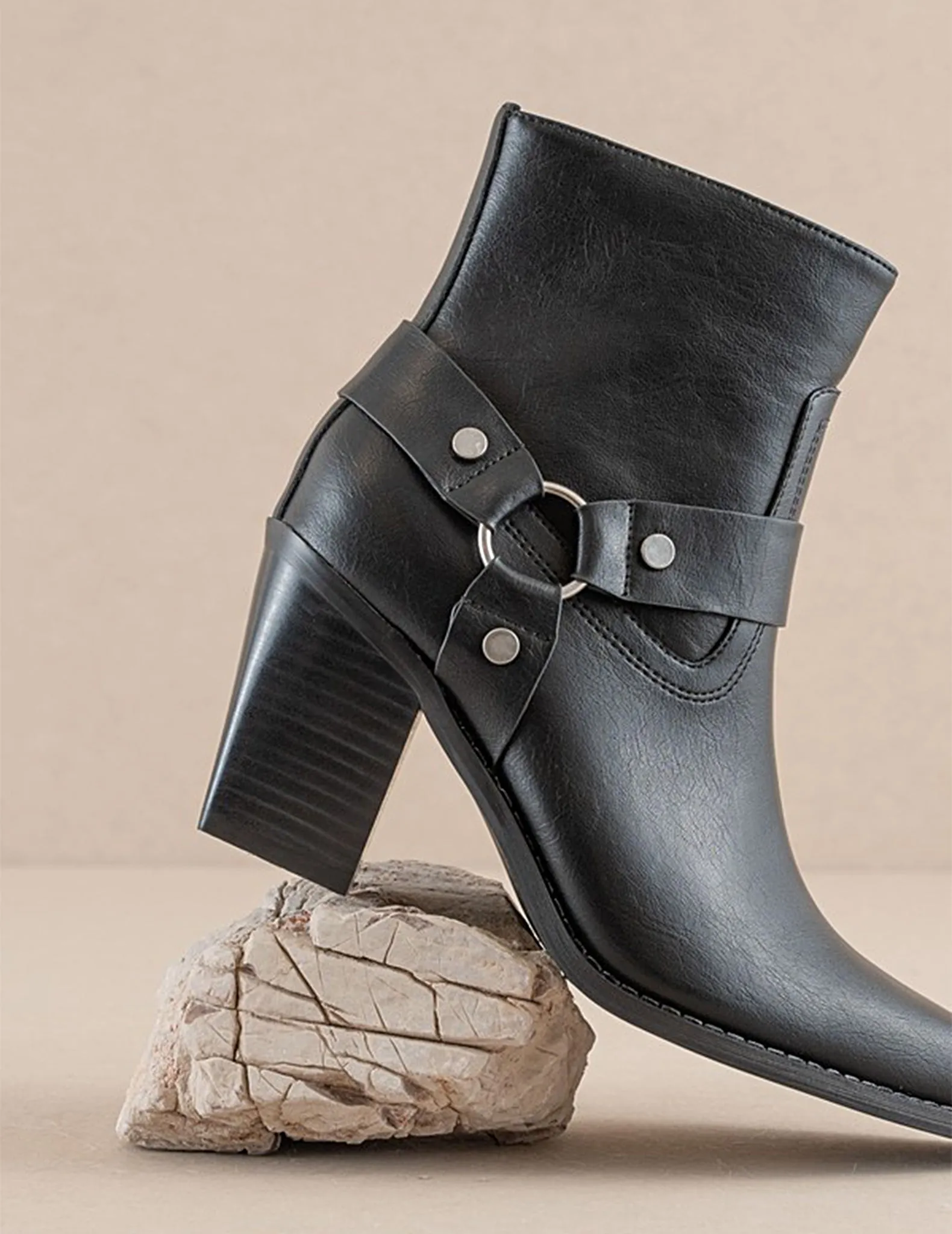 Jackson Pointed Toe Moto Booties