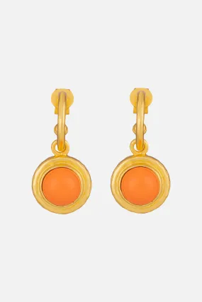 KAMEO ORANGE CORAL STONE EARRINGS MULTI