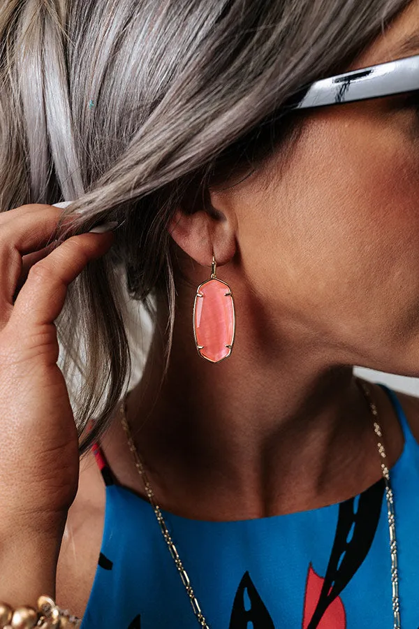 Kendra Scott Faceted Elle Drop Earrings In Coral Illusion