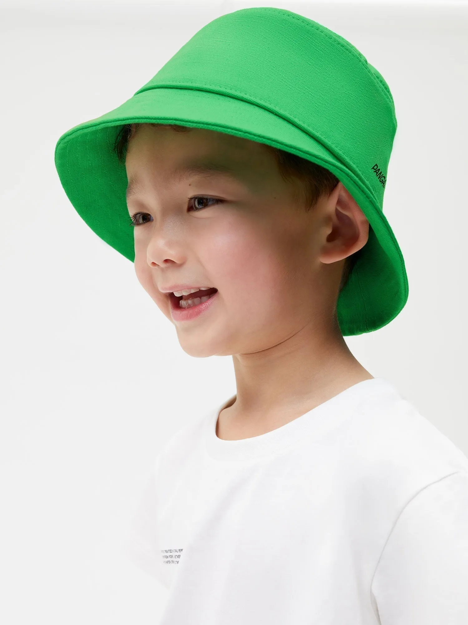 Kids Oilseed Hemp Canvas Bucket Hat—jade green