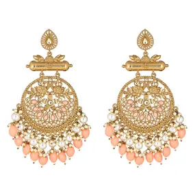 Krishna Earrings in Coral