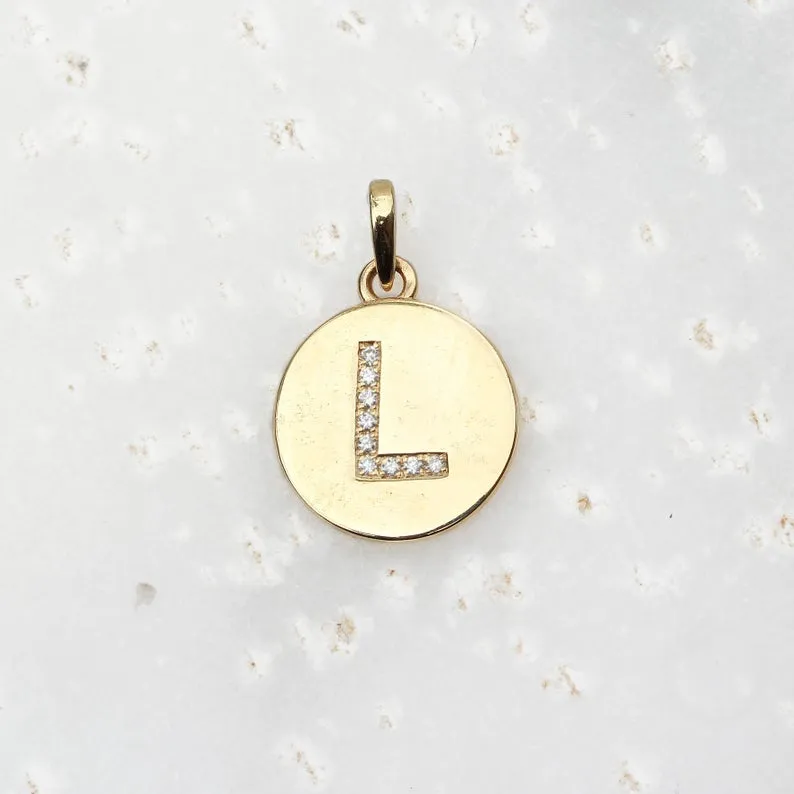 Large Disc Pave Diamond Initial Charm