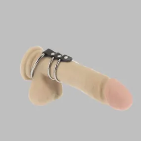 Last Longer Triple Cock Ring with Leather Strap