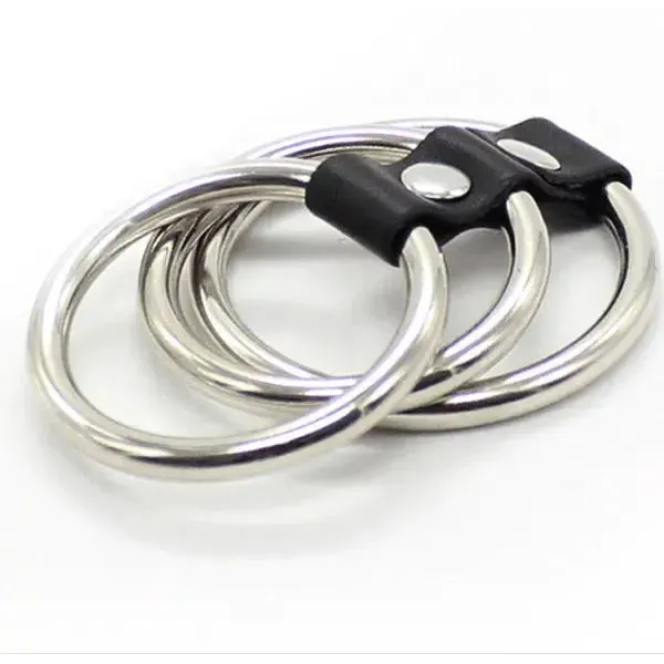 Last Longer Triple Cock Ring with Leather Strap