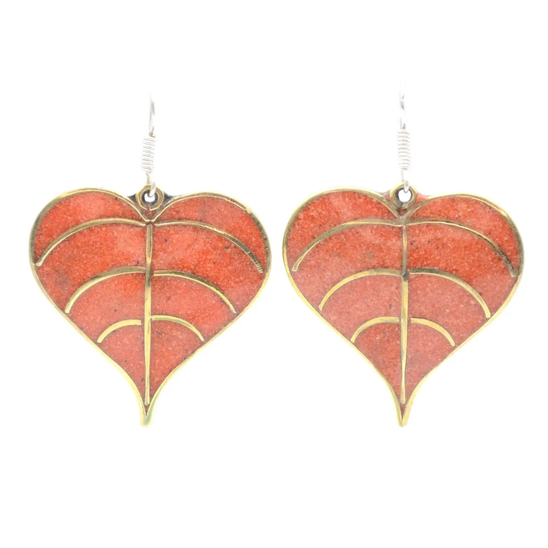 Leaf Coral Brass Earrings