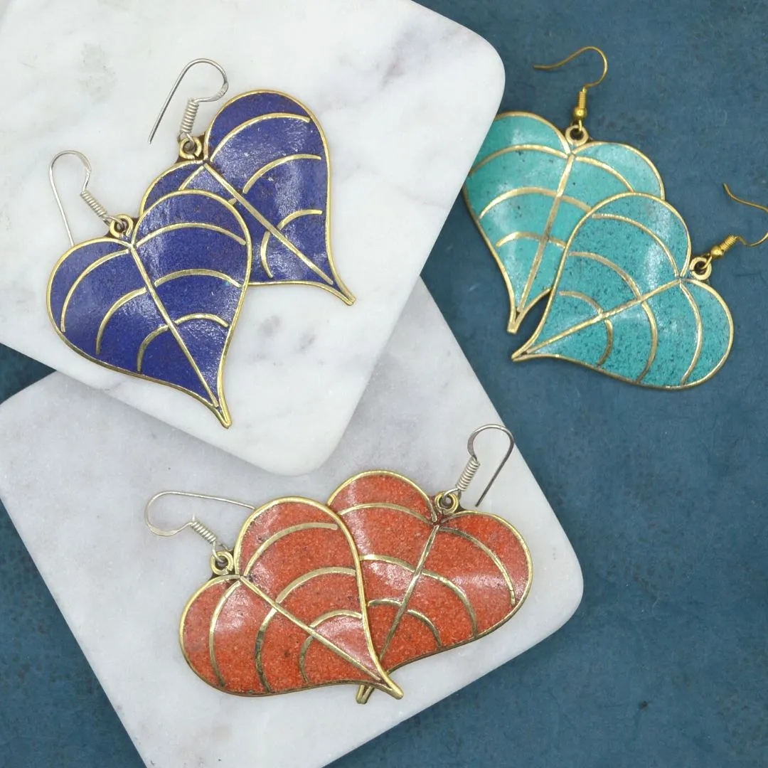 Leaf Coral Brass Earrings