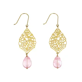 Les Cleias Romana Steel Earrings Pink