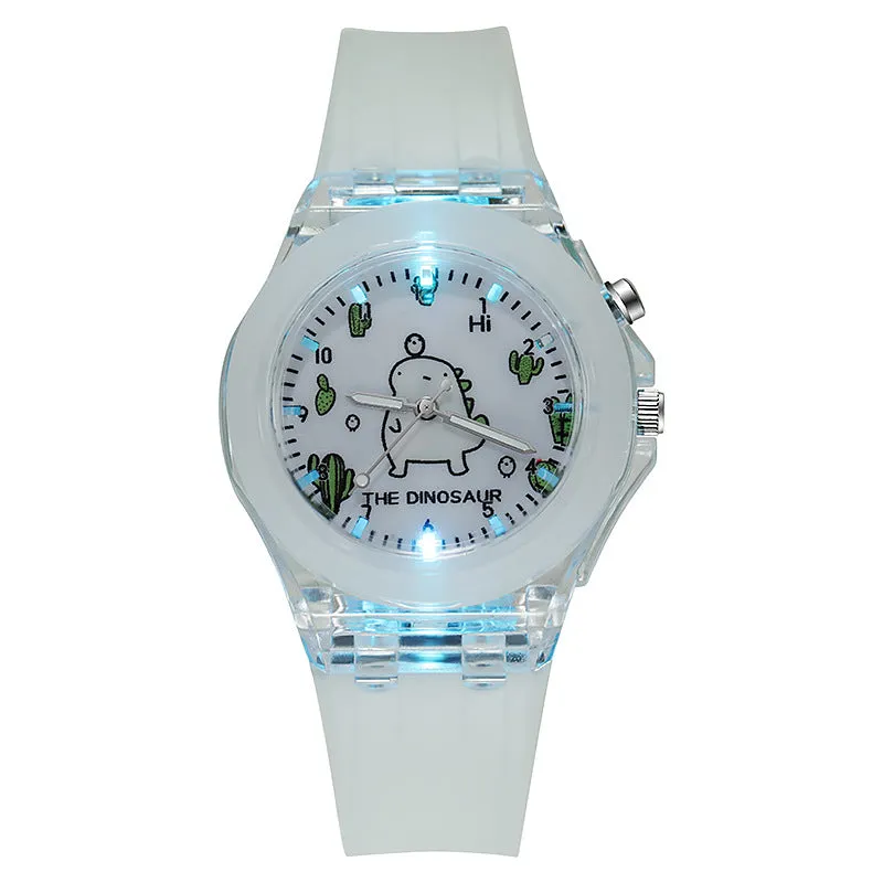 Little Dinosaur Children's Watch Luminous Colorful Led Silicone Student Watch Electronic Watch