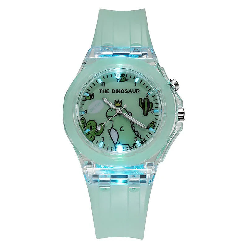 Little Dinosaur Children's Watch Luminous Colorful Led Silicone Student Watch Electronic Watch