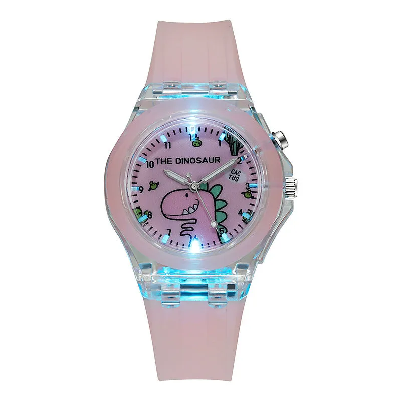 Little Dinosaur Children's Watch Luminous Colorful Led Silicone Student Watch Electronic Watch