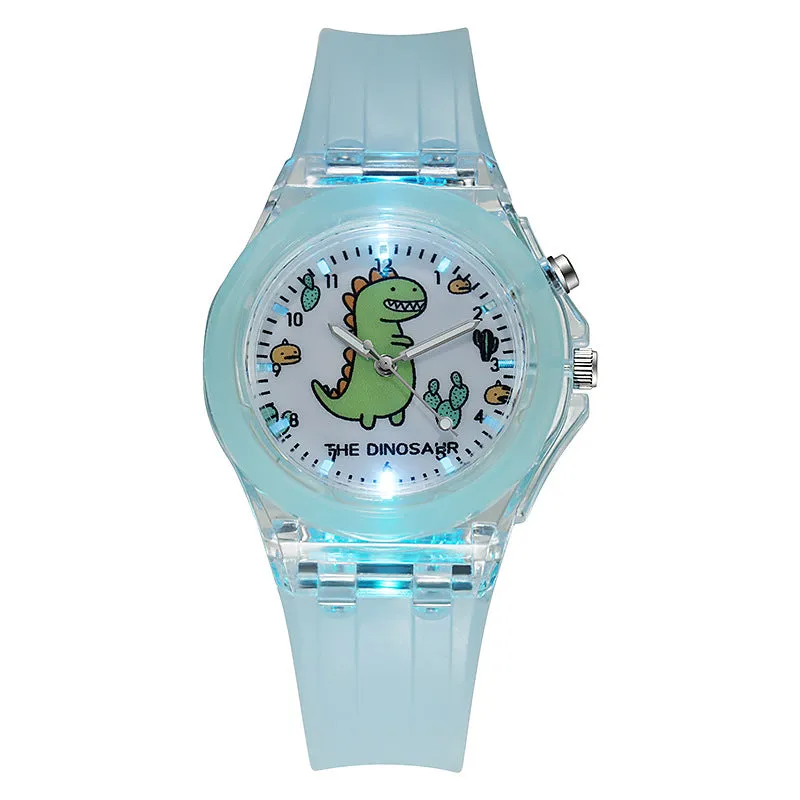 Little Dinosaur Children's Watch Luminous Colorful Led Silicone Student Watch Electronic Watch