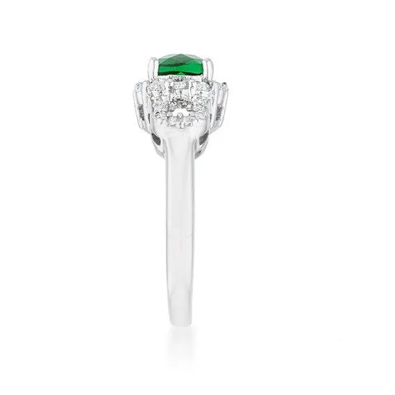 Liz Emerald Vintage Engagement Ring  | 2ct