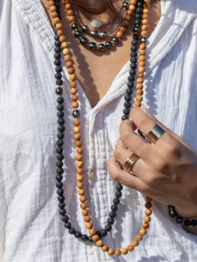 Long Sandalwood Tahitian Pearl Necklace - Ainalani