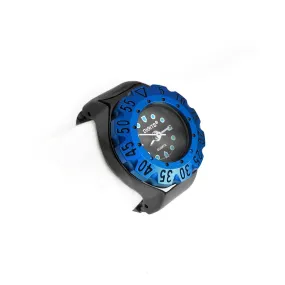 Lunar Diver Ring Watch in Jet Chrome with Blue Bezel