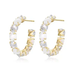 Luxury Opal Hoop Earrings