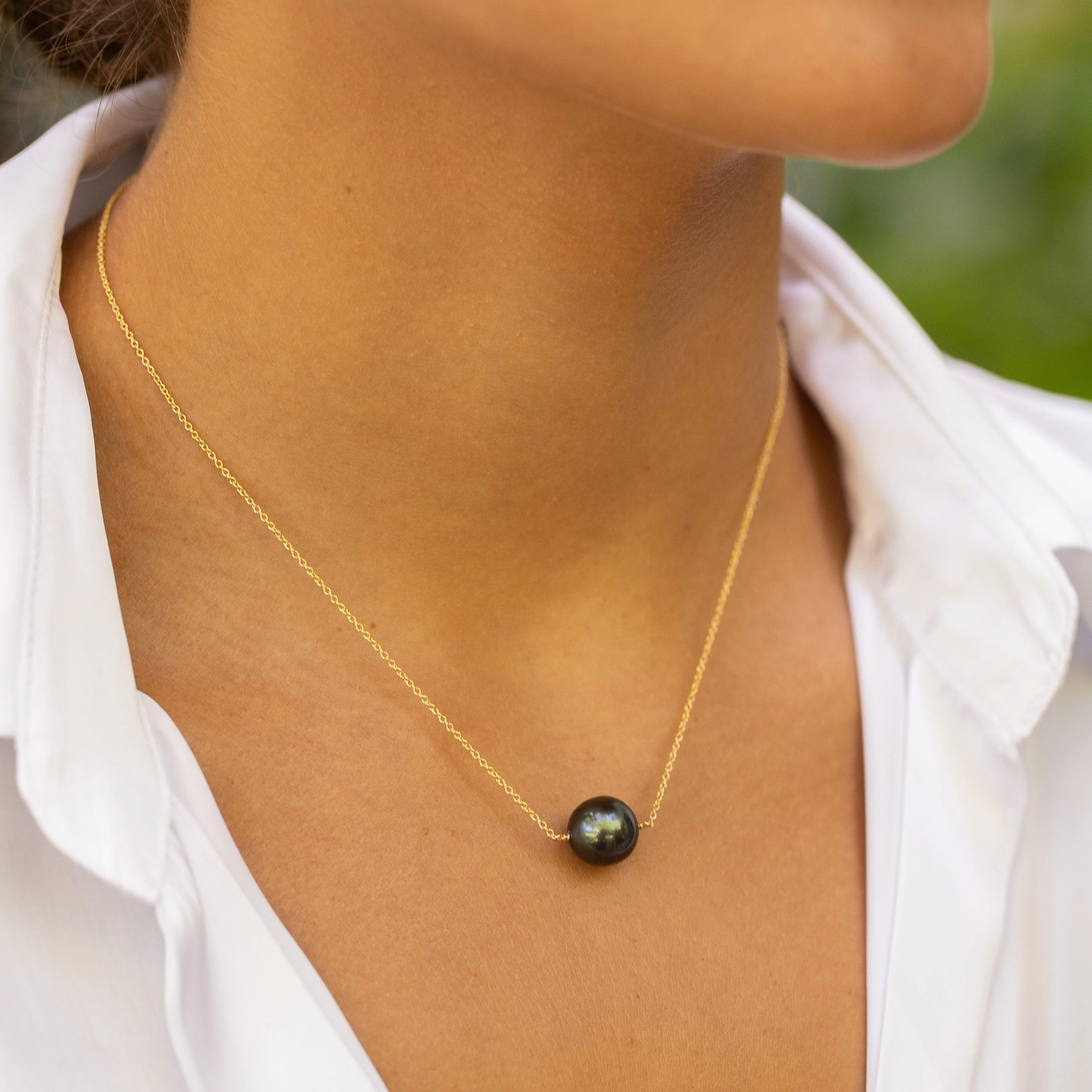 Mama Tahitian Pearl Bar Necklace