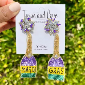 Mardi Gras Beaded Earrings