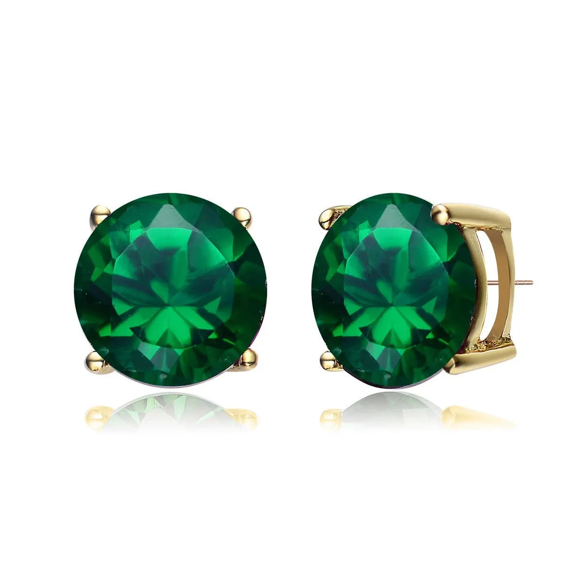 Marie Green Solitaire Stud Earrings