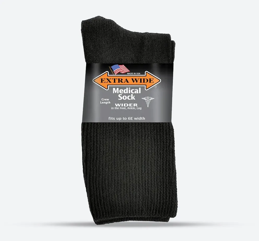 Mens Extra Wide 6951 Medical Crew Socks