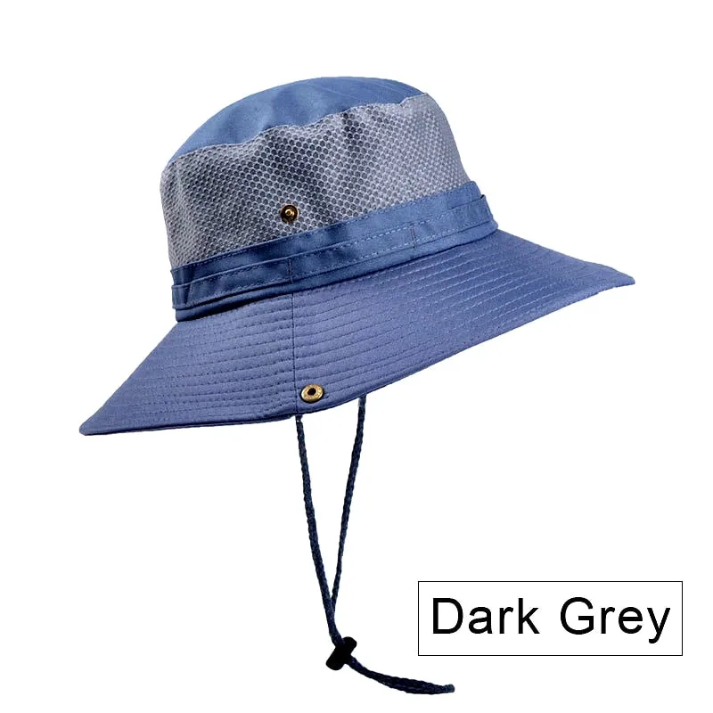 Men's Panama Bucket Hat Outdoor Sun Protection Hats For Men Fashion Summer Hat Sun visor Fisherman's Hat Anti-UV Sun Hat