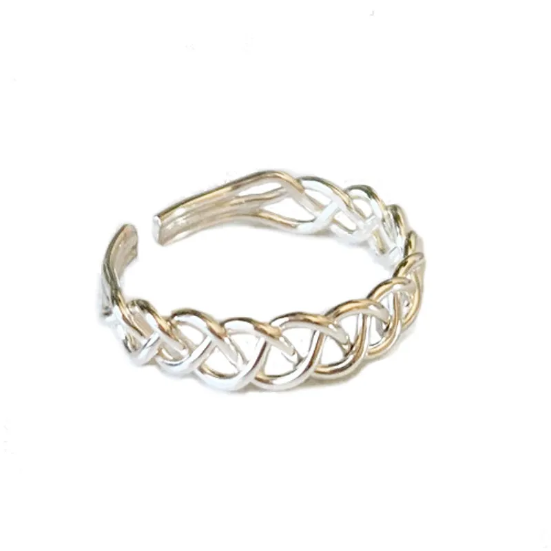 Mermaid Braid Adj Toe Ring - New!