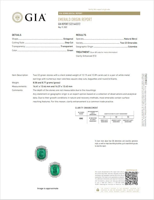 Mid-Century 25.04 Carat Colombian Emerald Diamond 18K Gold Earrings, GIA Certified