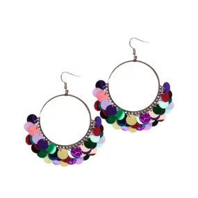 Mixed Brights Sequin Hoop Earrings