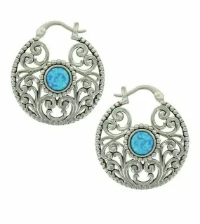 Montana Silversmiths Women's Open Filigree Silver Hoop Earrings