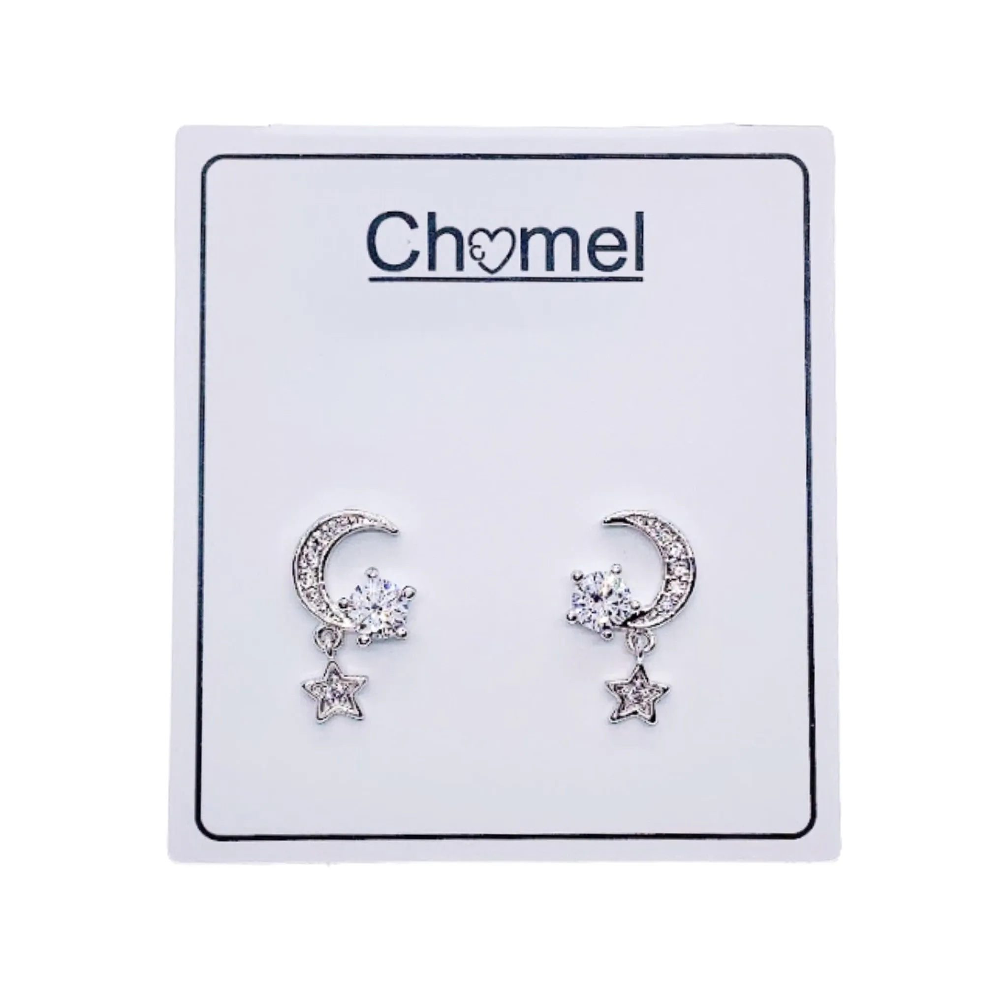 Moon & Star Cubic Zirconia Earrings