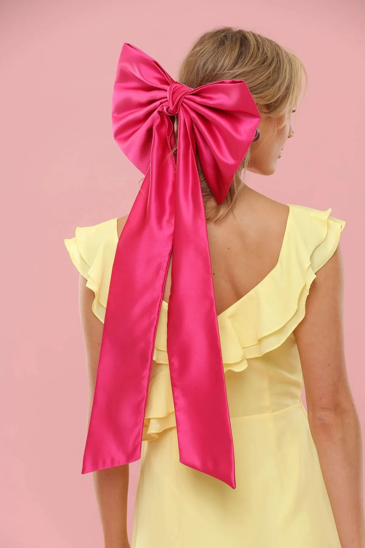 Morgan & Taylor Carmen Oversized Bow - Hot Pink