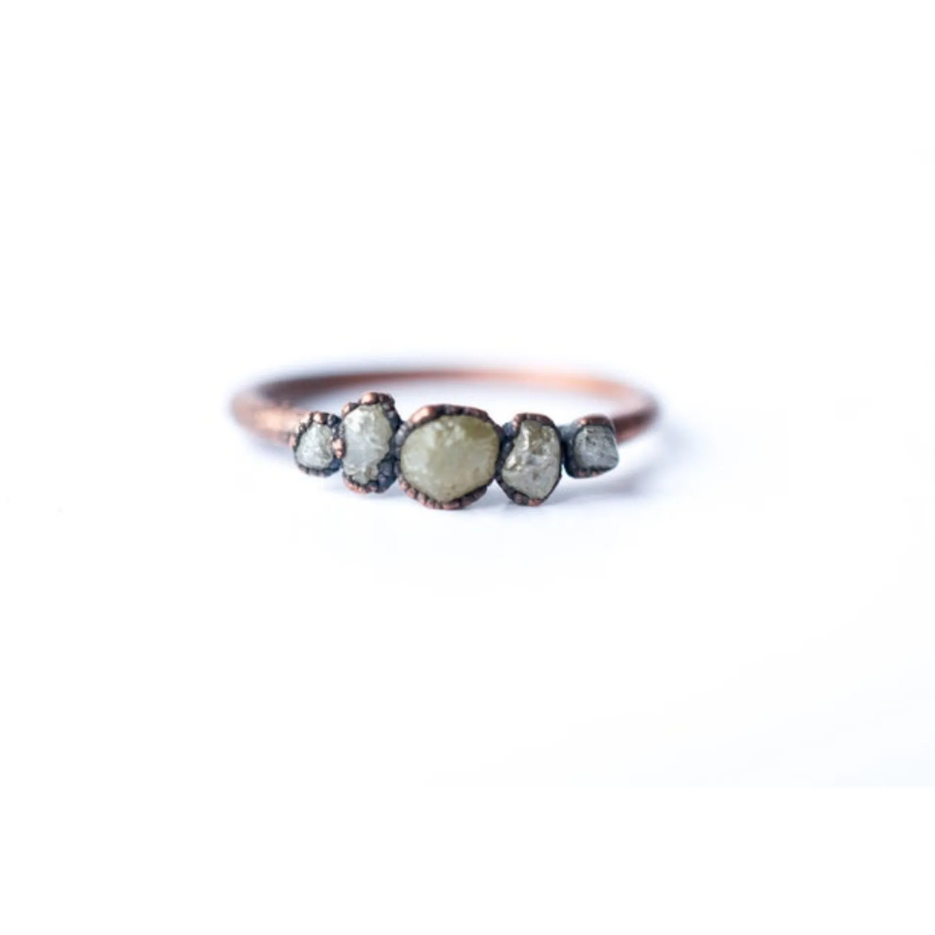 Multi Stone Ring | Raw diamond ring