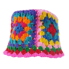 Multicolored Crochet Bucket Hat