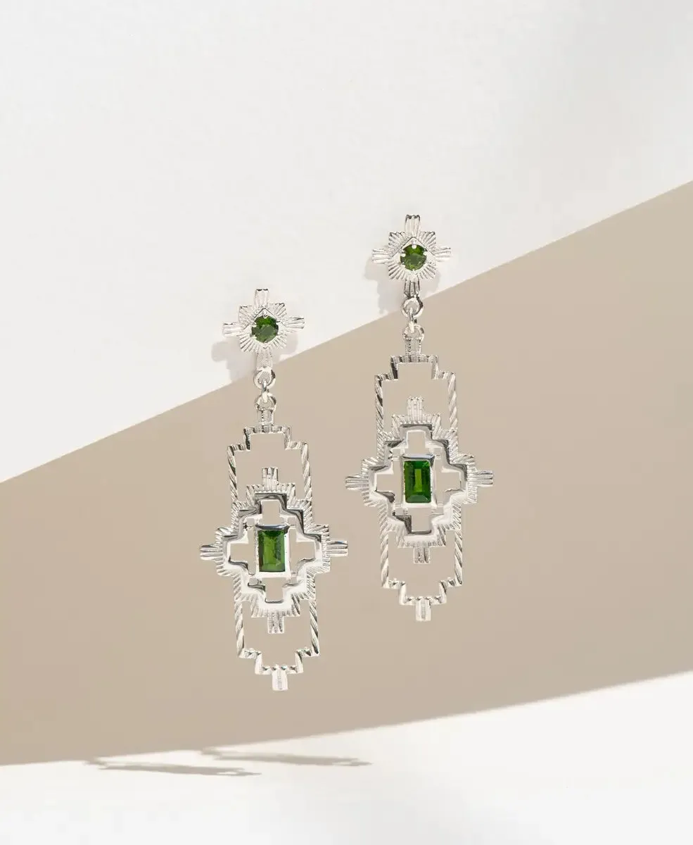 Munay Earrings | Sterling Silver | Chrome Diopside