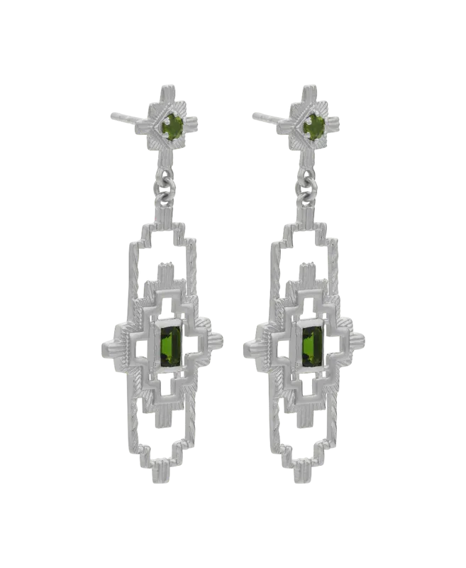 Munay Earrings | Sterling Silver | Chrome Diopside