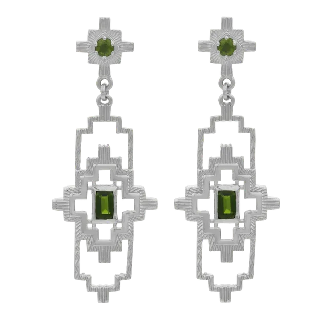 Munay Earrings | Sterling Silver | Chrome Diopside