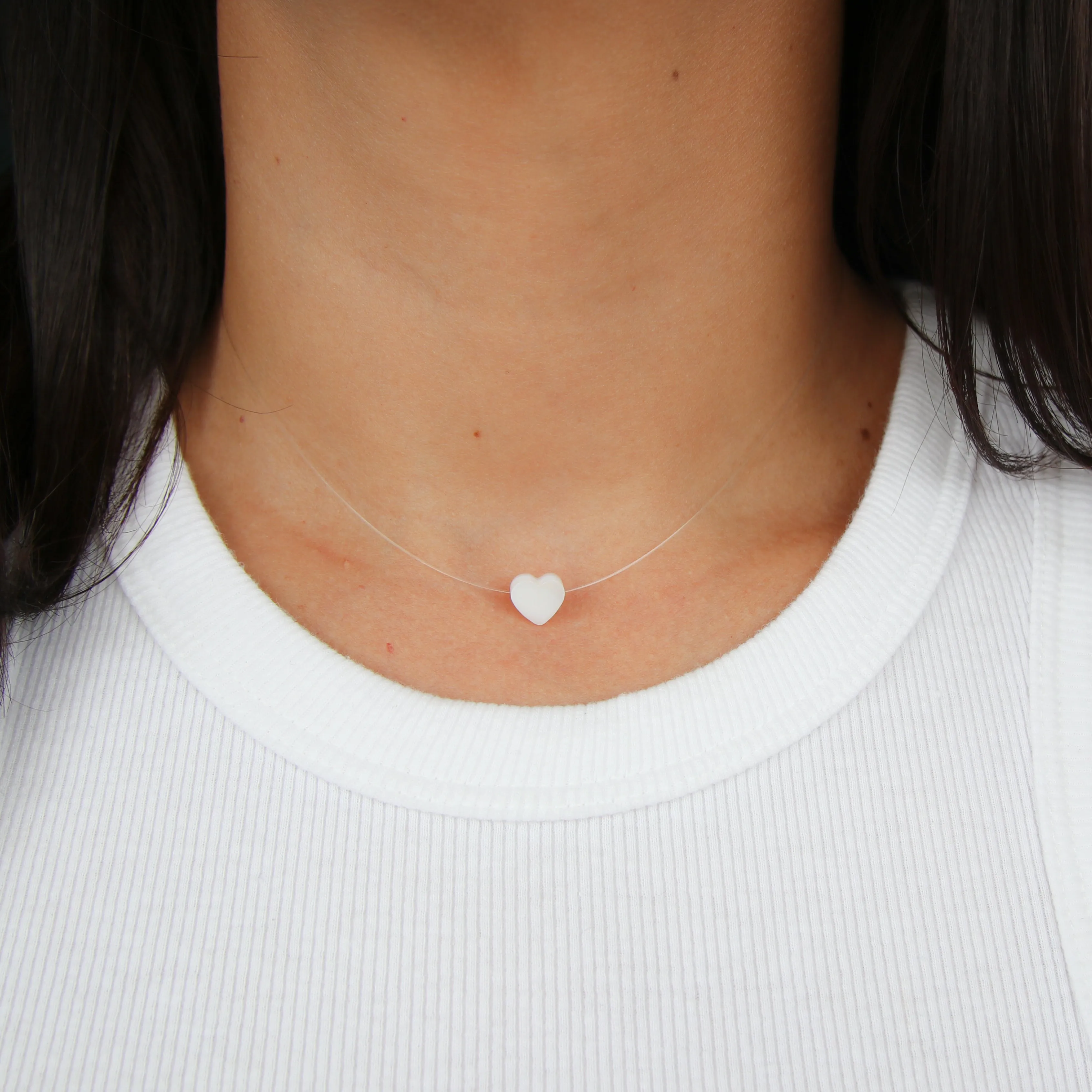 Nacre Heart Illusion Necklace