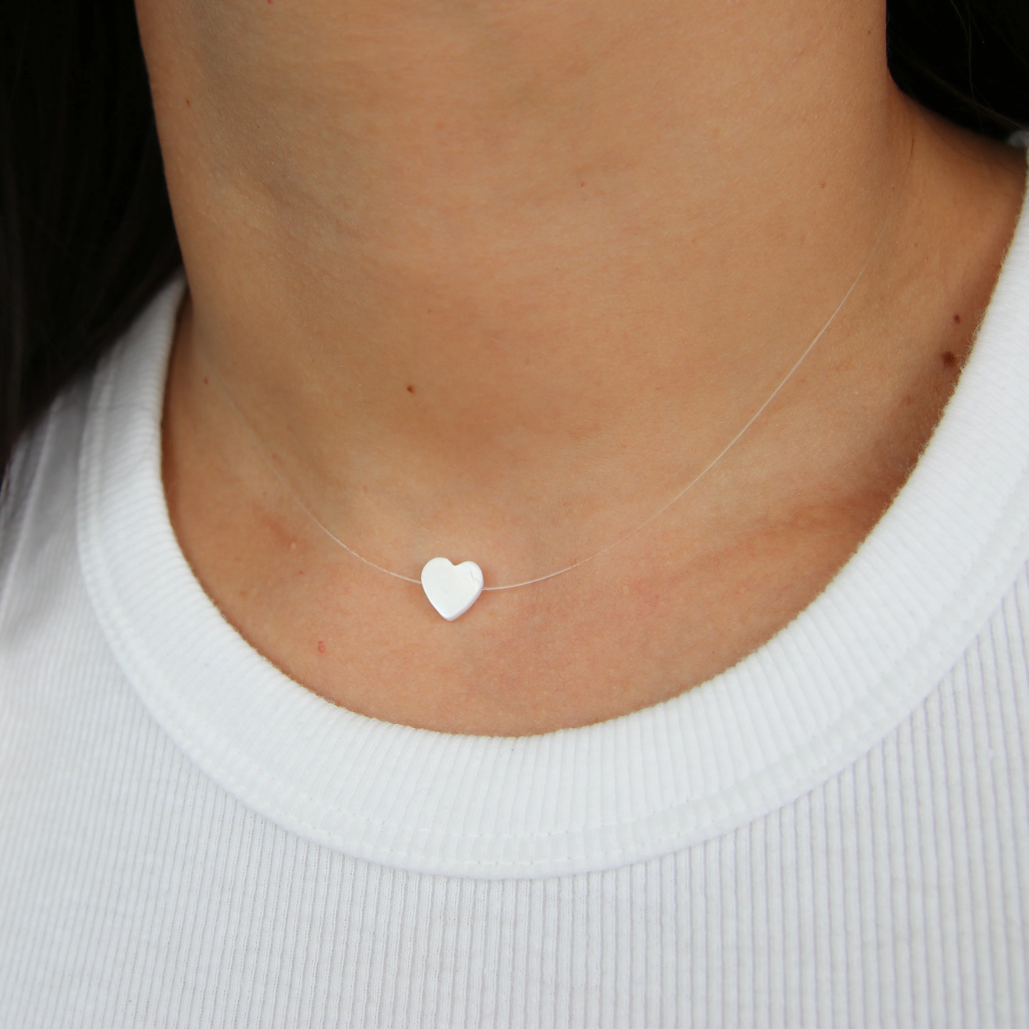 Nacre Heart Illusion Necklace