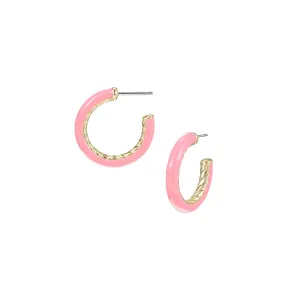 Natalie Wood Eclipse Hoop Earrings Coral