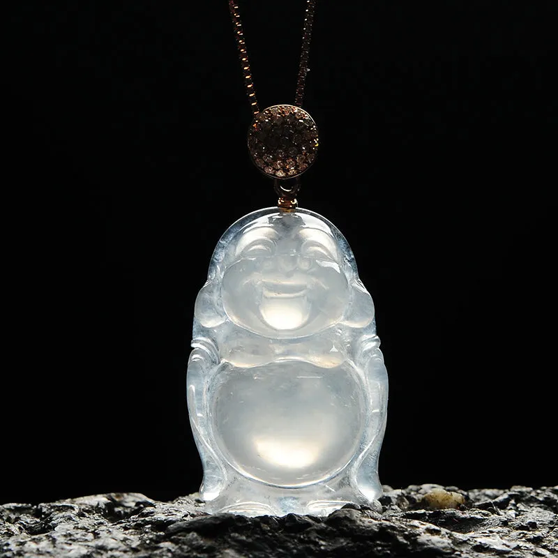 Natural Jade Pendant Jadeite Gold Buddha Pendant PT34