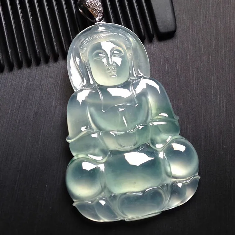 Natural Jade Pendant Jadeite Guan Yin Pendant PT254