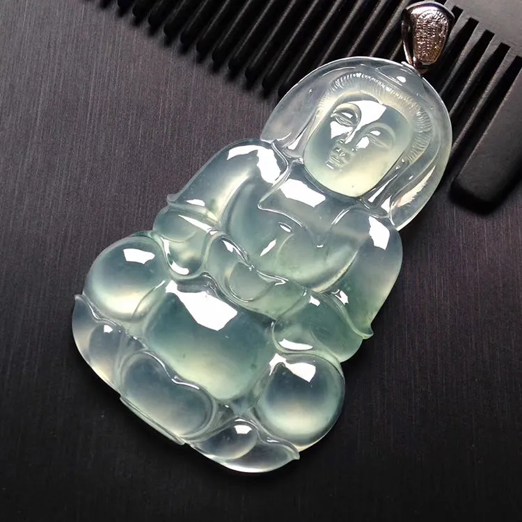 Natural Jade Pendant Jadeite Guan Yin Pendant PT254