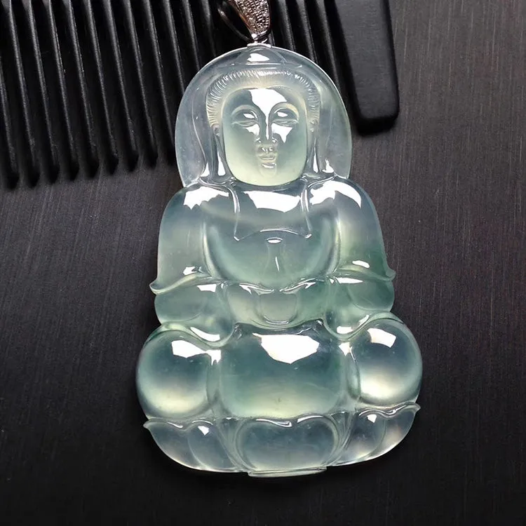 Natural Jade Pendant Jadeite Guan Yin Pendant PT254