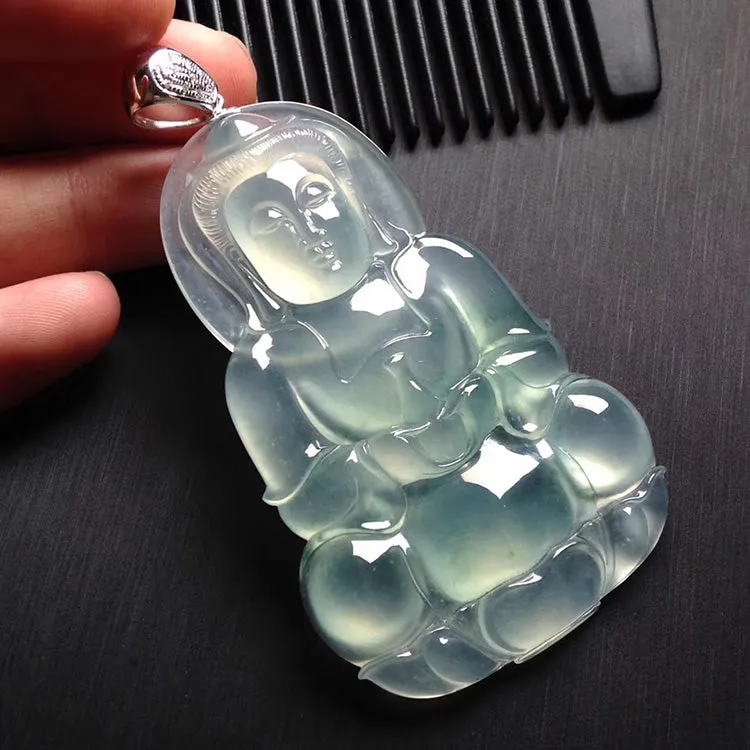 Natural Jade Pendant Jadeite Guan Yin Pendant PT254