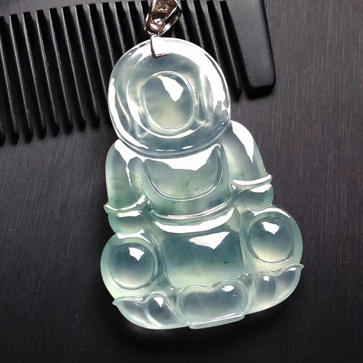 Natural Jade Pendant Jadeite Guan Yin Pendant PT254