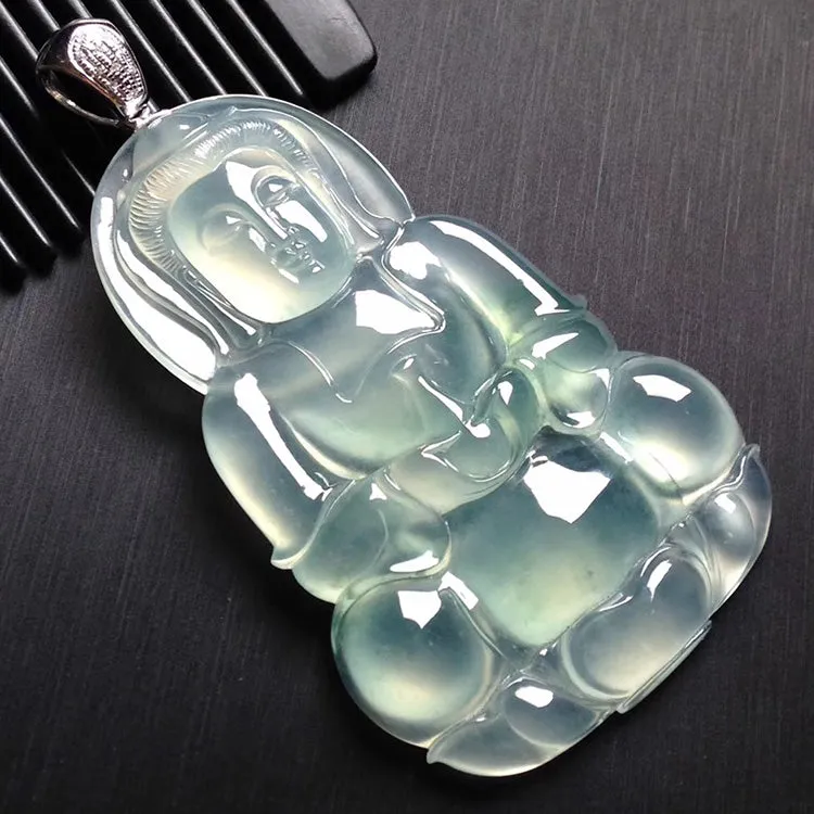 Natural Jade Pendant Jadeite Guan Yin Pendant PT254