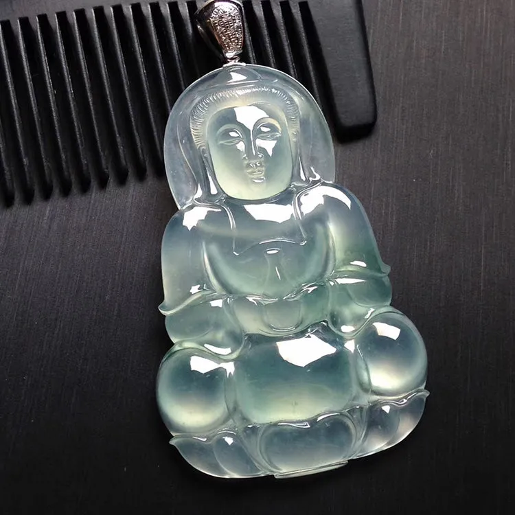 Natural Jade Pendant Jadeite Guan Yin Pendant PT254