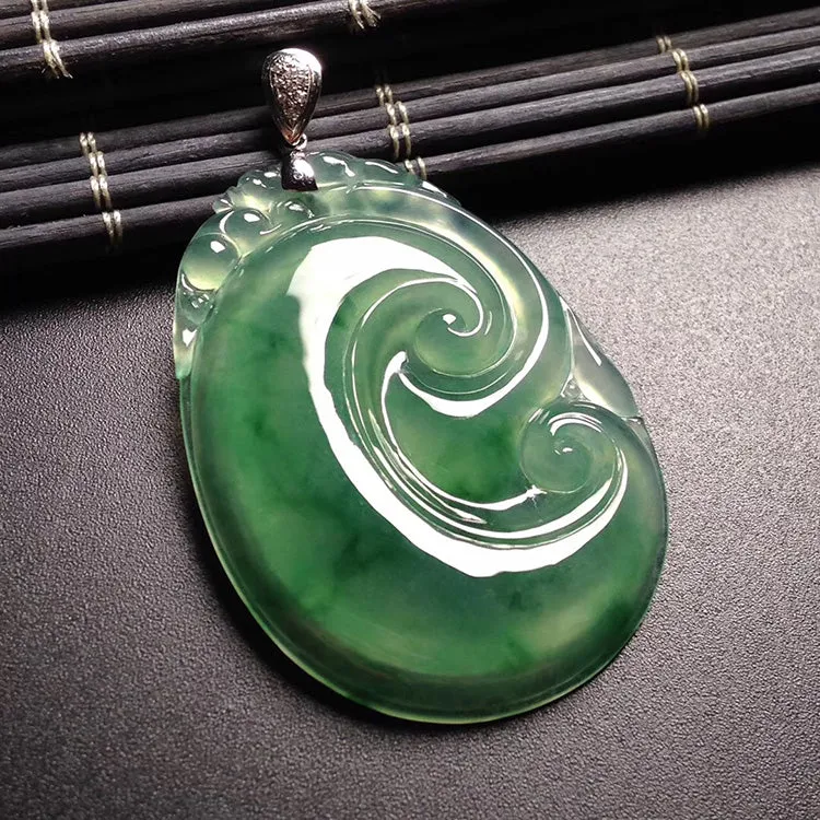 Natural Jade Pendant Jadeite Ruyi Pendant PT418