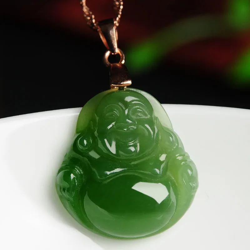 Natural Jade Pendant Nephrite Buddha Pendant PT153