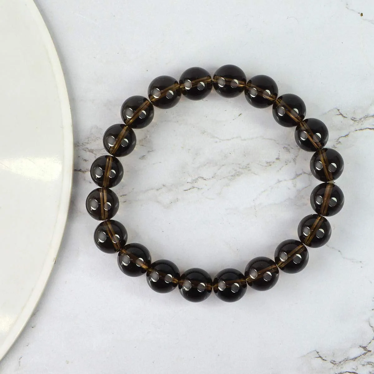 Natural Smoky Quartz Round 6mm Beads Bracelet Energised, Natural Smoky quartz stone