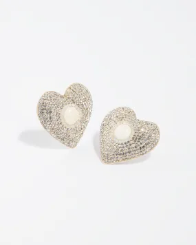 Needle & Thread X Soru  Love Heart Crystal Stud Earrings